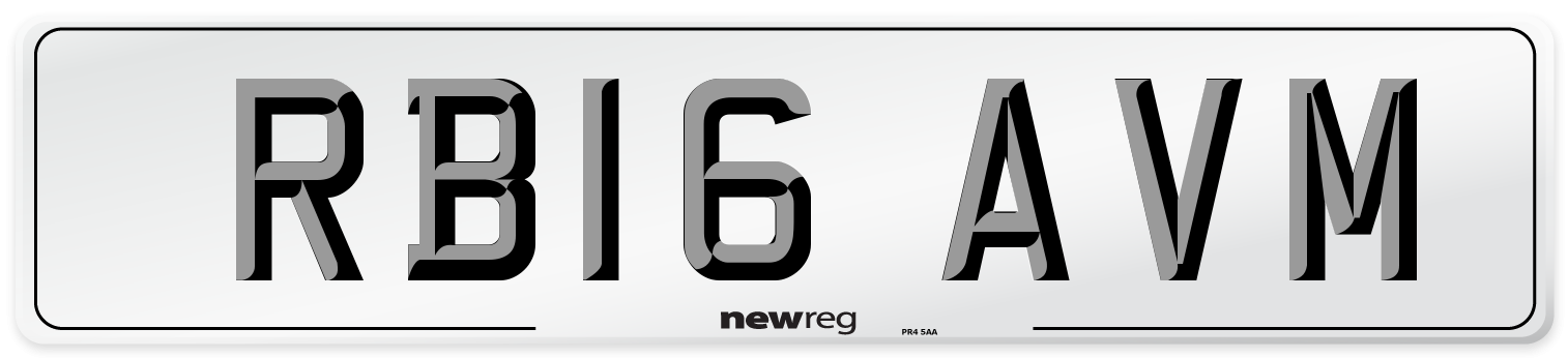RB16 AVM Number Plate from New Reg